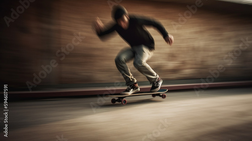 skateboarder. motion blur. speed photo