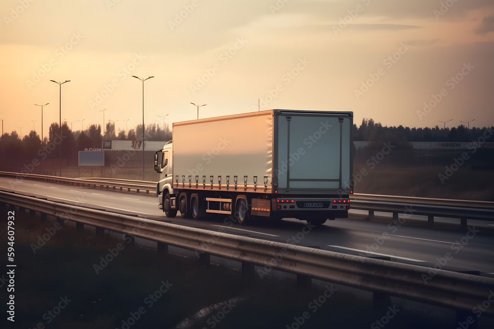 Truck with an empty Space for an Advertising, made with generative AI Truck with an empty Space for an Advertising, made with generative AI