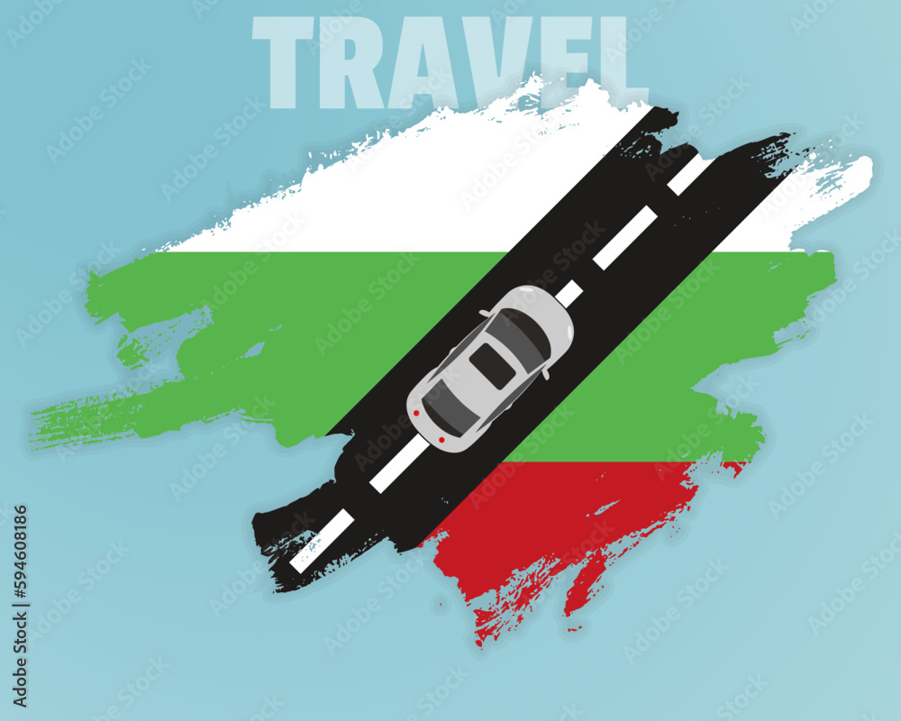 Fototapeta premium Travel to Bulgaria by car, going holiday idea, vacation and travel banner concept