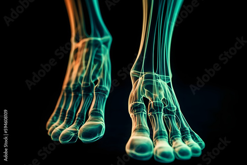 Human Foot as an futuristic X-Ray, made with an generative AI photo
