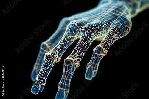 Human Hand as an futuristix X-Ray, made with an generative AI photo