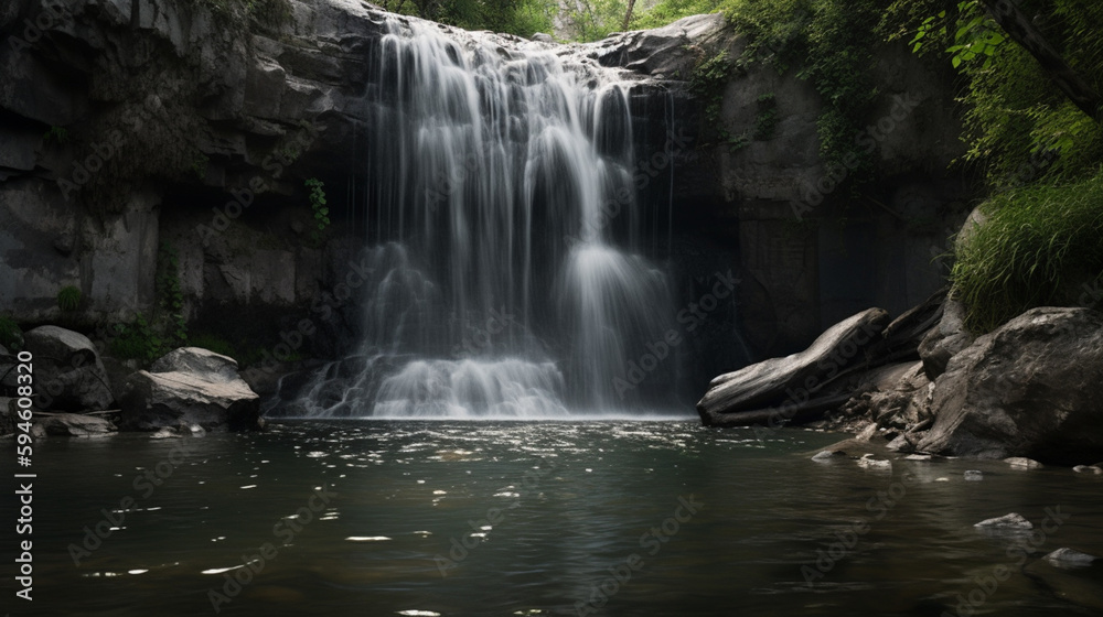 Fototapeta premium waterfall background, front view