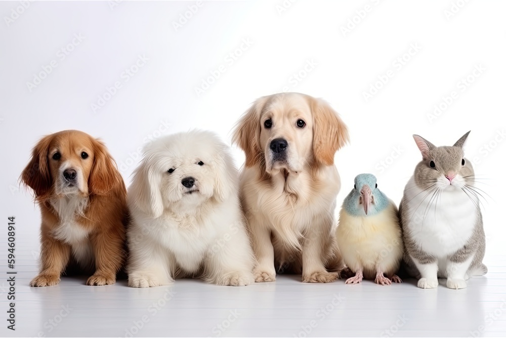 group of pets, ai generative