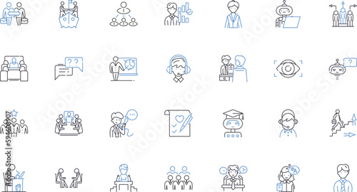 Business growth line icons collection. Expansion  Increase  Progress  Development  Advancement  Improvement  Prosperity vector and linear illustration. Growth Upward Success outline signs set
