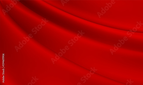 Abstract vector background luxury red silk or satin texture. Red fabric textile texture background. Red cloth or liquid wave or wavy folds of grunge silk. Christmas,valentine's day,celebration. Vector