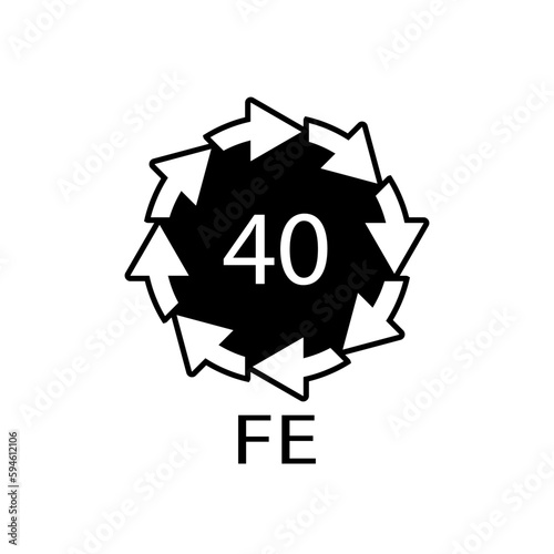 Plastic recycling symbol FE 40, Wrapping Plastic. Vector Illustration photo