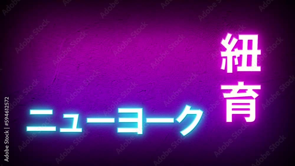 New York in Japanese Letters Neon Sign Lights