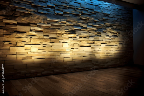 Illuminated Stone Wall, made with an generative AI
