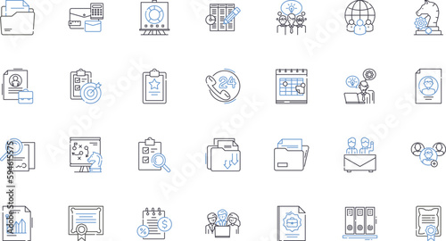 Data pipeline line icons collection. Integration, Extraction, Transformation, Loading, ETL, Automation, Efficiency vector and linear illustration. Analytics,Cloud,Pipeline outline signs set