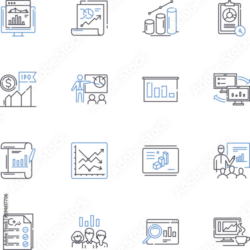 Statistical Analysis line icons collection. Probability, Data, Analysis, Sampling, Normality, Regression, Variance vector and linear illustration. Hypothesis,Inference,Correlation outline signs set