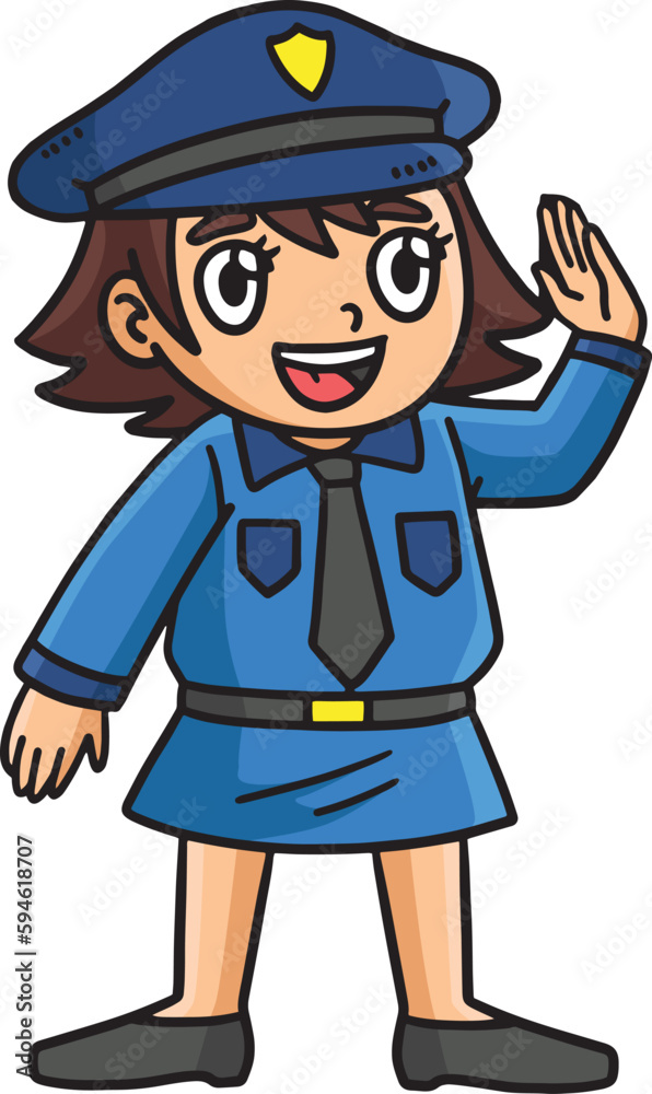 Policewoman Cartoon Colored Clipart Illustration Policewoman Cartoon Colored Clipart Illustration