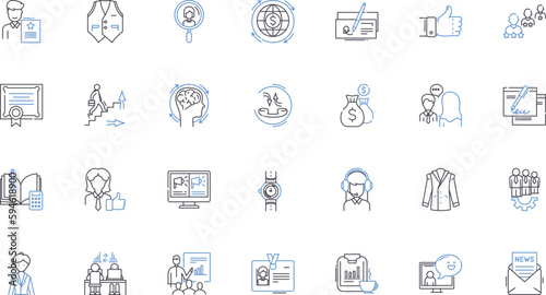 Corporate citizenship line icons collection. Sustainability, Philanthropy, Responsibility, Ethics, Accountability, Community, Donation vector and linear illustration. Charity,Empathy,Empowerment