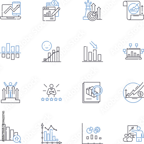 Indexing line icons collection. Keywords, Search, Cataloging, Categorization, Ranking, Sorting, Algorithm vector and linear illustration. Tagging,Meta data,Retrieval outline signs set