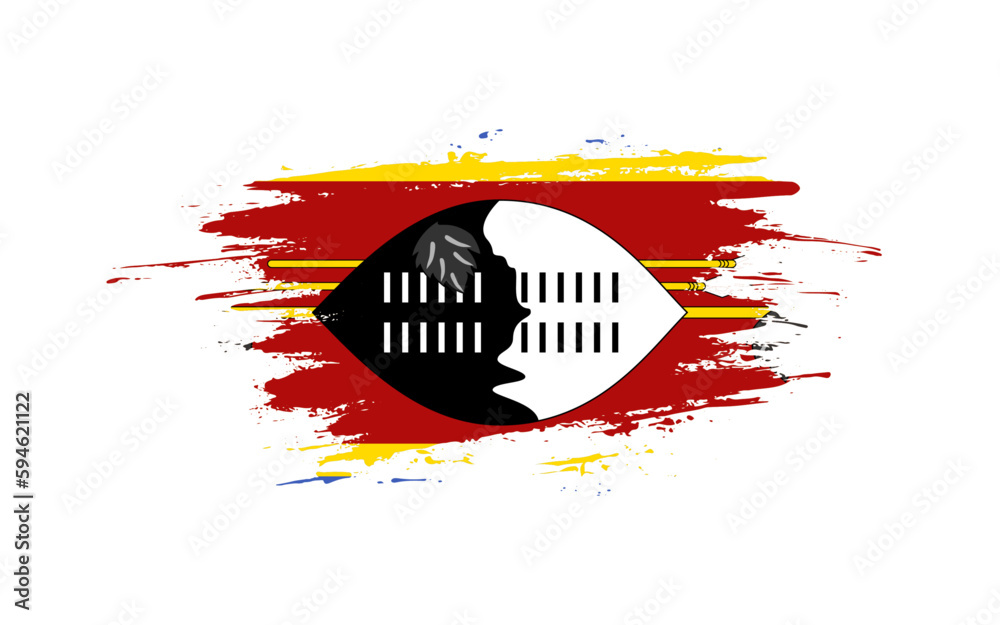 Creative hand-drawn brush stroke flag of ESWATINI (SWAZILAND) country vector illustration Creative hand-drawn brush stroke flag of ESWATINI (SWAZILAND) country vector illustration