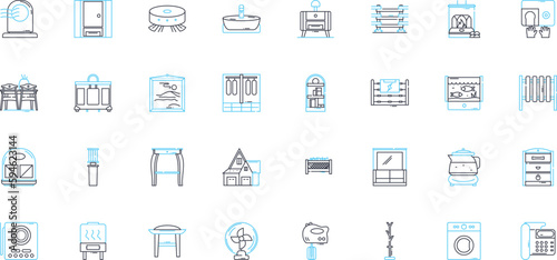 Vintage clothing linear icons set. Retro, Classic, Timeless, Nostalgic, Antique, Old-fashid, Chic line vector and concept signs. Elegant,Stylish,Fashionable outline illustrations