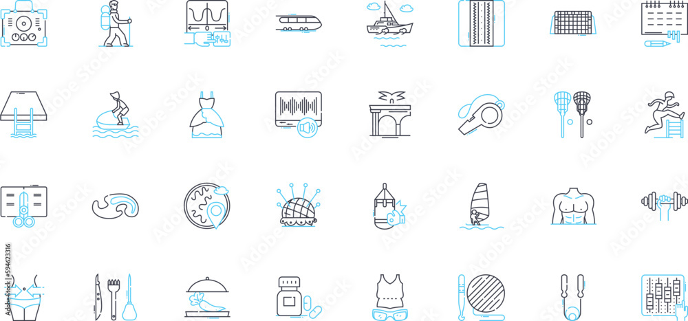 Training junkies linear icons set. Endurance, Stamina, Sweat, Dedication, Discipline, Determination, Muscle line vector and concept signs. Fitness,Challenge,Motivation outline illustrations Training junkies linear icons set. Endurance, Stamina, Sweat, Dedication, Discipline, Determination, Muscle line vector and concept signs. Fitness,Challenge,Motivation outline illustrations
