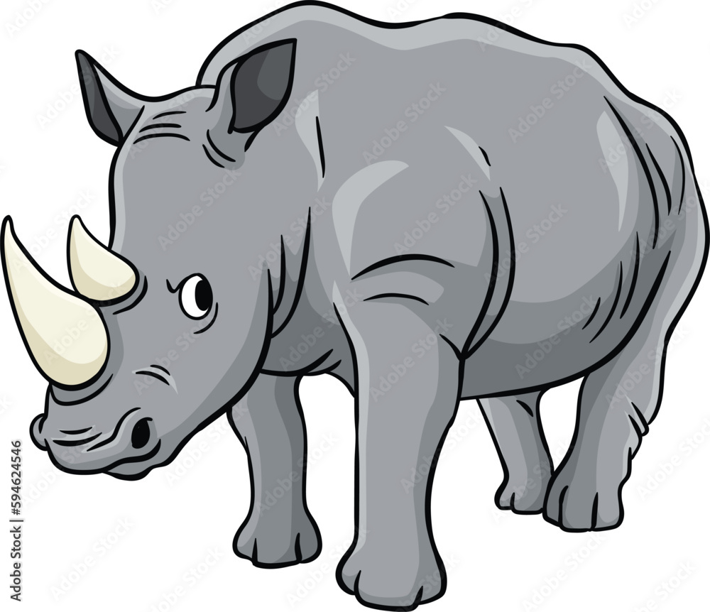 Rhinoceros Cartoon Colored Clipart Illustration Rhinoceros Cartoon Colored Clipart Illustration