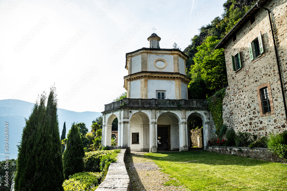 Morcote, Ticino, Switzerland - May 21, 2022 - Chiesa di Santa Maria del Sasso 