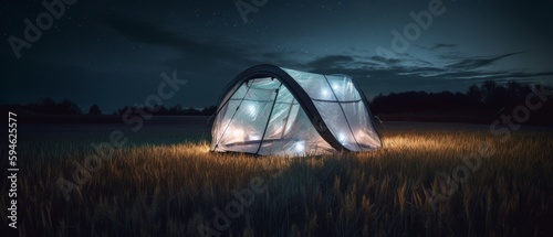 A tent that glows in the dark. Generative AI