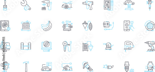 Repair linear icons set. ) Fix ) Mend ) Restore ) Revamp ) Service ) Refurbish ) Rebuild ) Renew ) Patch ) Recover ) Reinforce ) Refit ) Rehabilitate ) Recondition ) Rectify ) Rescue ) Re-engineer