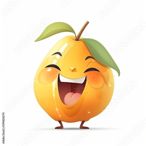 Mango Fruit Laughs Merrily. Generated AI.