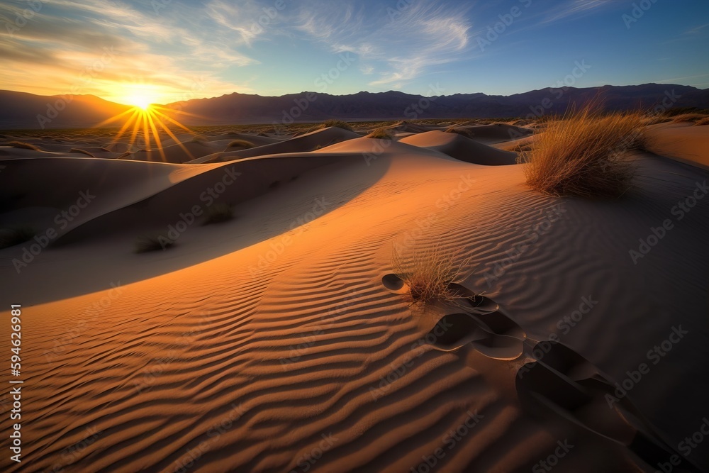 Showcase the beauty of Death Valley's sand dunes at sunset Showcase the beauty of Death Valley's sand dunes at sunset