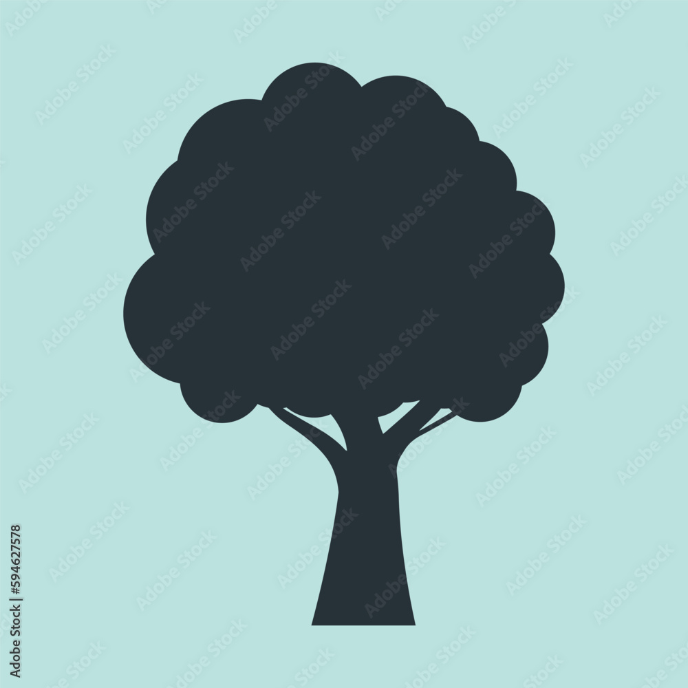Tree silhouette Icon, Vector
