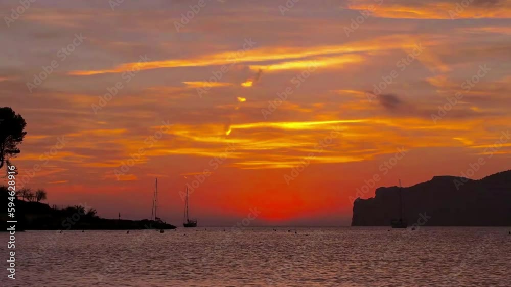 Red sunset after the sun disappears behind the horizon. Red sunset after the sun disappears behind the horizon.