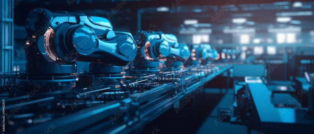 Automobile factory, cars are made on the assembly line. Generative AI Automobile factory, cars are made on the assembly line. Generative AI