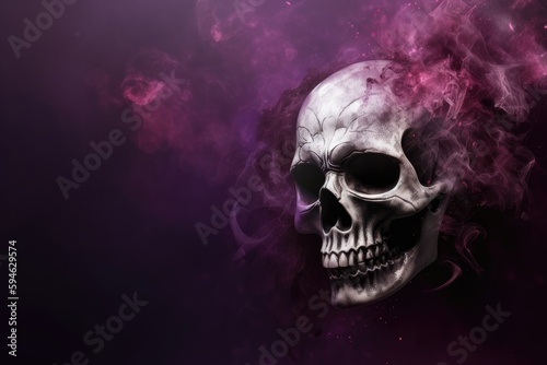 Skull Background in the Decadent Embracing Diva Style - Beautiful Skull Backdrop with empty copy space for text - Wallpaper with a stylish Skull - Created with Generative AI technology
