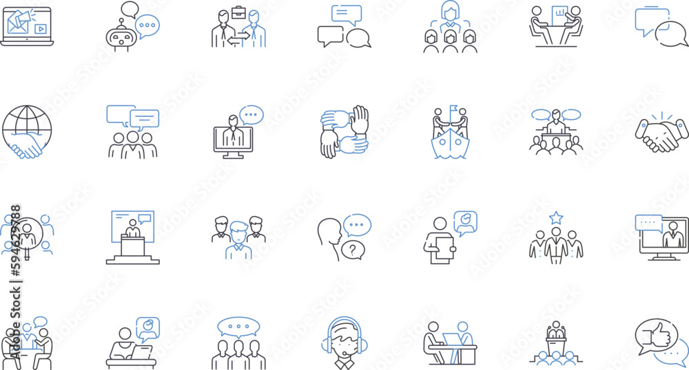Boosting morale line icons collection. Encouragement, Motivation, Inspiration, Support, Positivity, Empowerment, Teamwork vector and linear illustration. Recognition,Appreciation,Gratitude outline