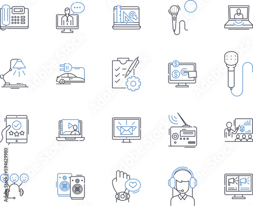 Programming line icons collection. Code, Syntax, Debugging, Algorithm, Logic, Compilation, Variable vector and linear illustration. Method,Database,Framework outline signs set