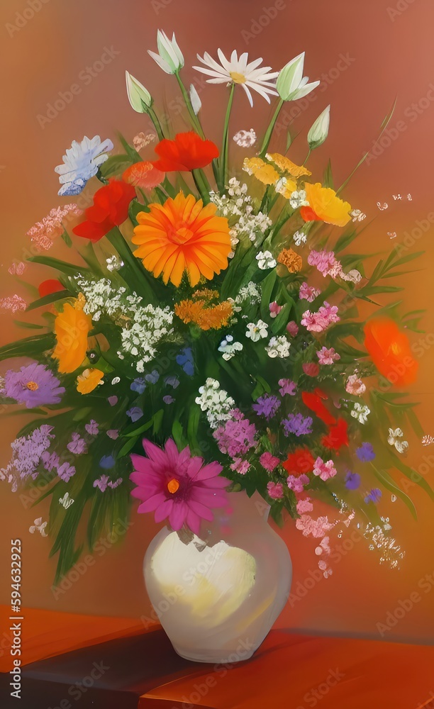 bouquet of flowers made using Generative AI Technology.