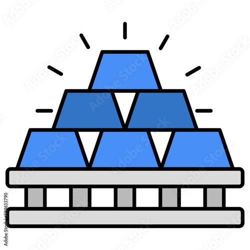 An editable design icon of ingots