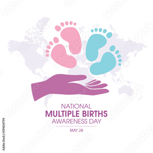 Photos National Multiple Births Awareness Day vector illustration