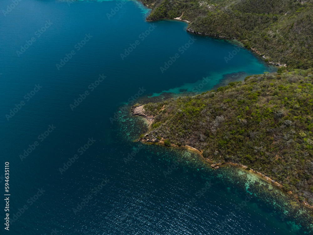 Aerial view of tropical island
