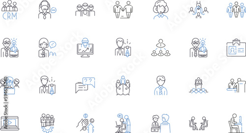 Trade force line icons collection. Commerce, Market, Export, Import, Business, Investment, Economy vector and linear illustration. Negotiation,Sales,Distribution outline signs set