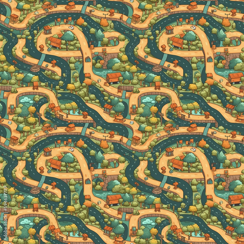 Obraz premium Seamless road pattern