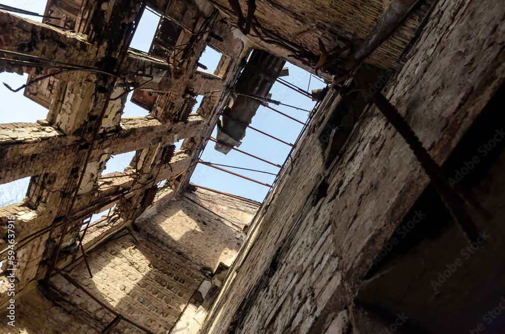 inside a damaged house in Ukraine inside a damaged house in Ukraine