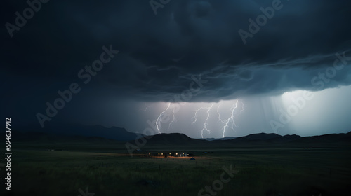 lightning in the mountains