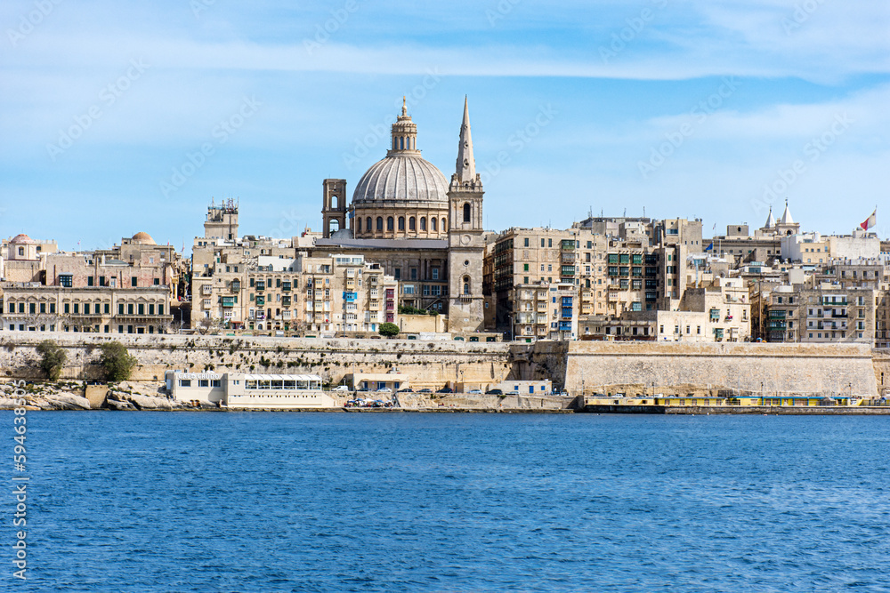 Cityscape of the city of Valletta, Malta