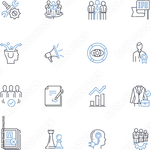 Demographic analysis line icons collection. Population, Census, Ethnicity, Gender, Age, Education, Income vector and linear illustration. Migration,Diversity,Segmentation outline signs set