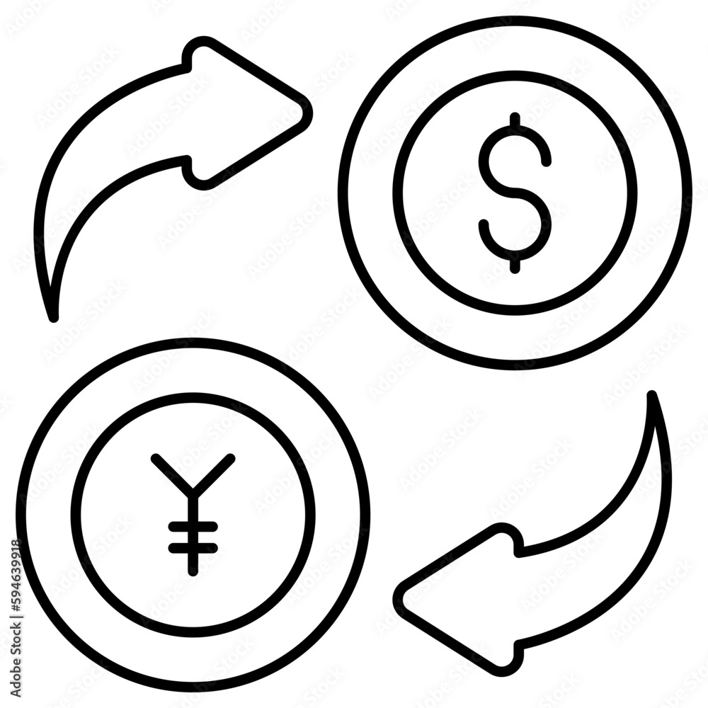 Conceptual design icon of currency exchange Conceptual design icon of currency exchange