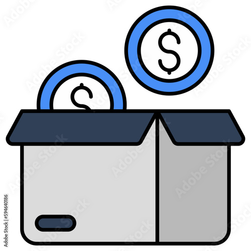 Modern design icon of cash box 