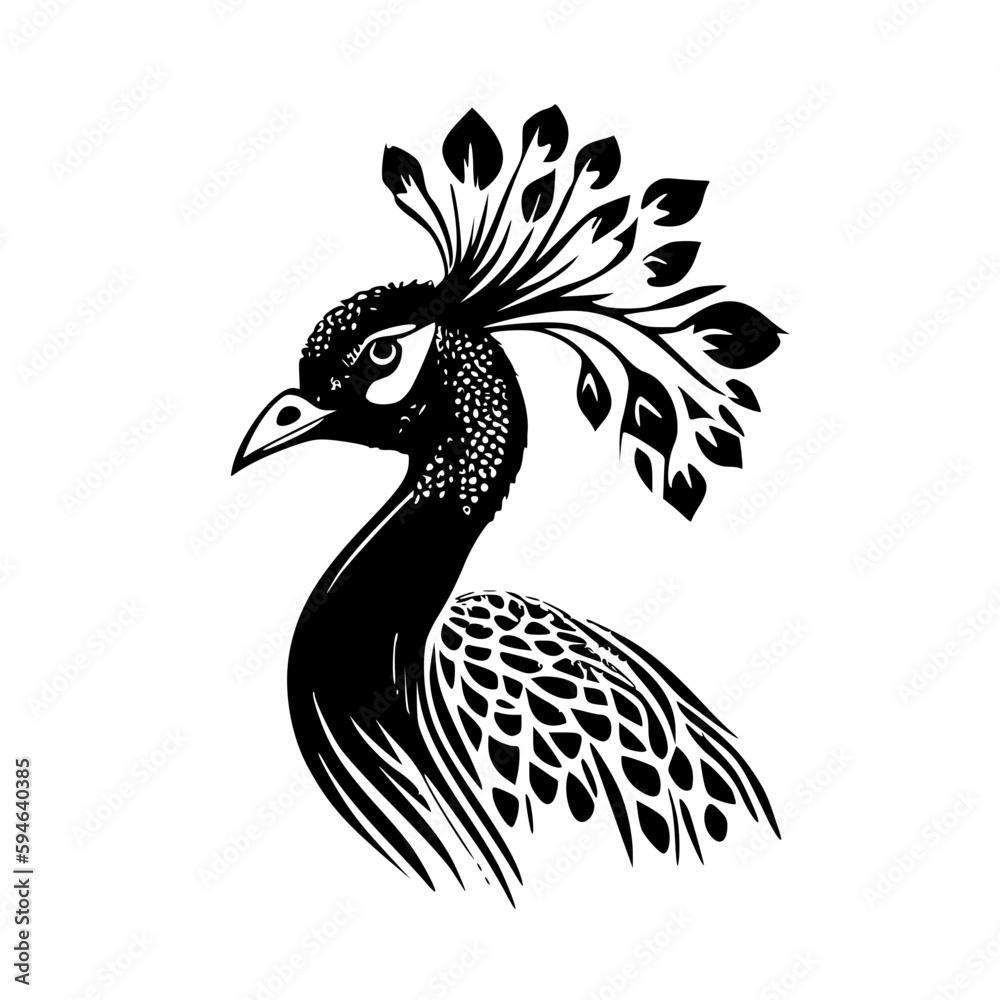 custom made wallpaper toronto digitalpeacock - black and white isolated icon - vector illustration