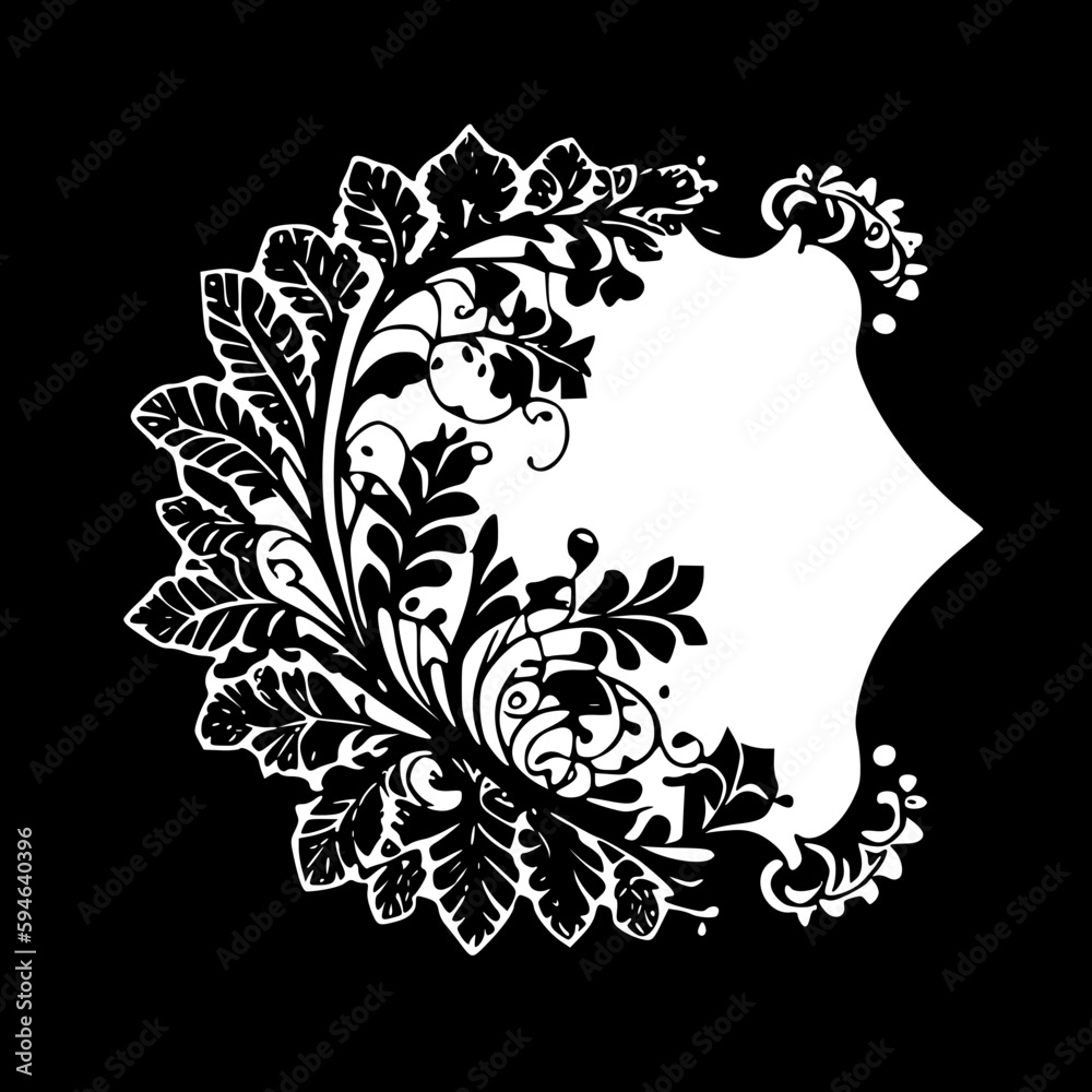 Lace | Black and White Vector illustration