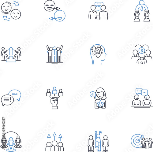 Preparing line icons collection. Planning Organizing Gathering Scheduling Arranging Prepping Assembling Compiling Stocking Storing Ready Focused Concentrated Alert Diligent Meticulous Detailed