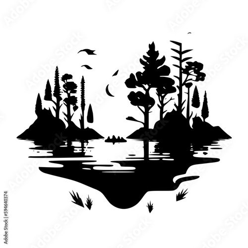 Lake - High Quality Vector Logo - Vector illustration ideal for T-shirt graphic