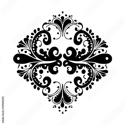 lace - black and white isolated icon - vector illustration