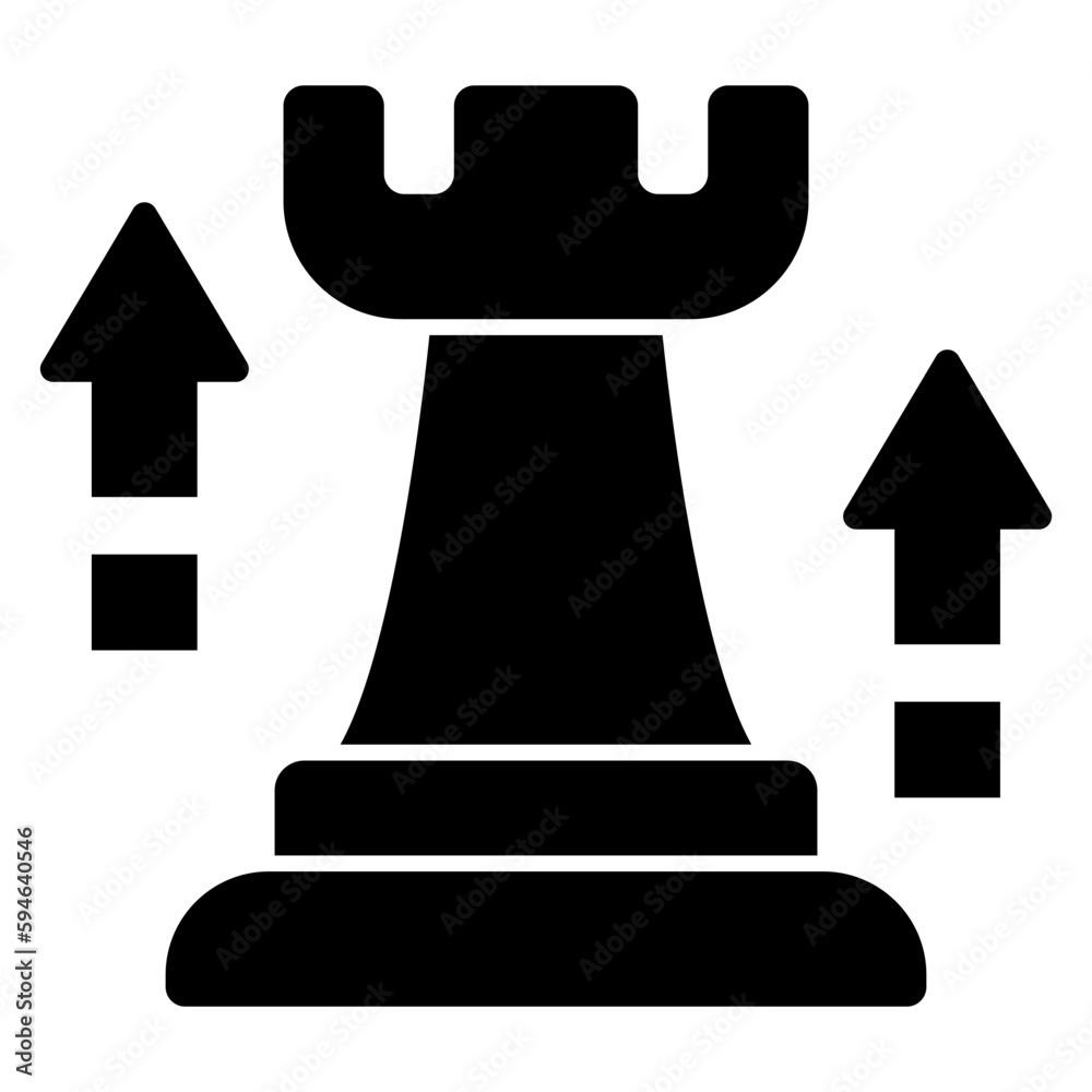 A perfect design icon of chess rook A perfect design icon of chess rook